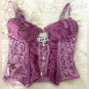 I.AM.GIA Purple Lace Women's Top